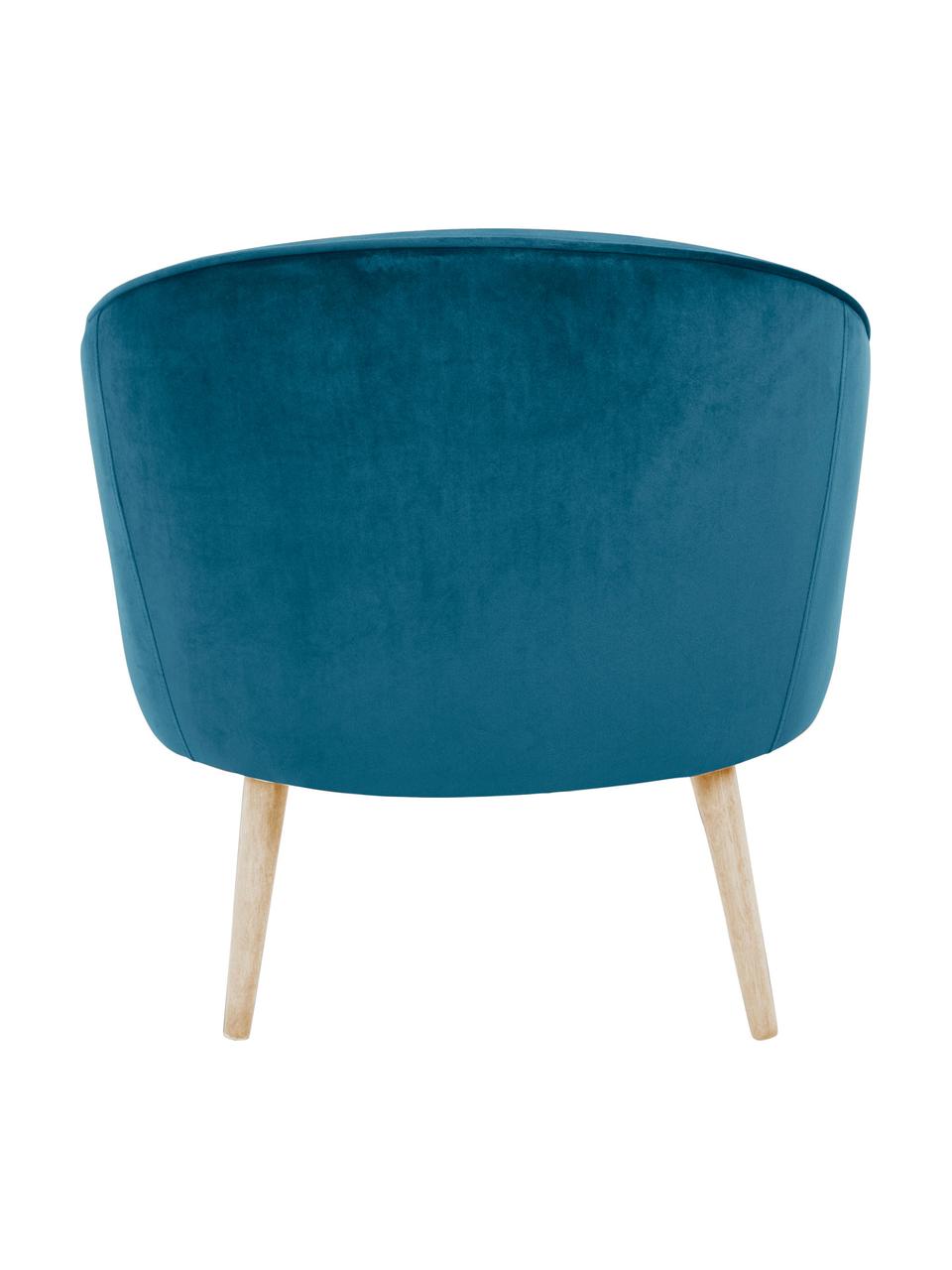 Fauteuil cocktail en velours Safir, Peluche blanc crème