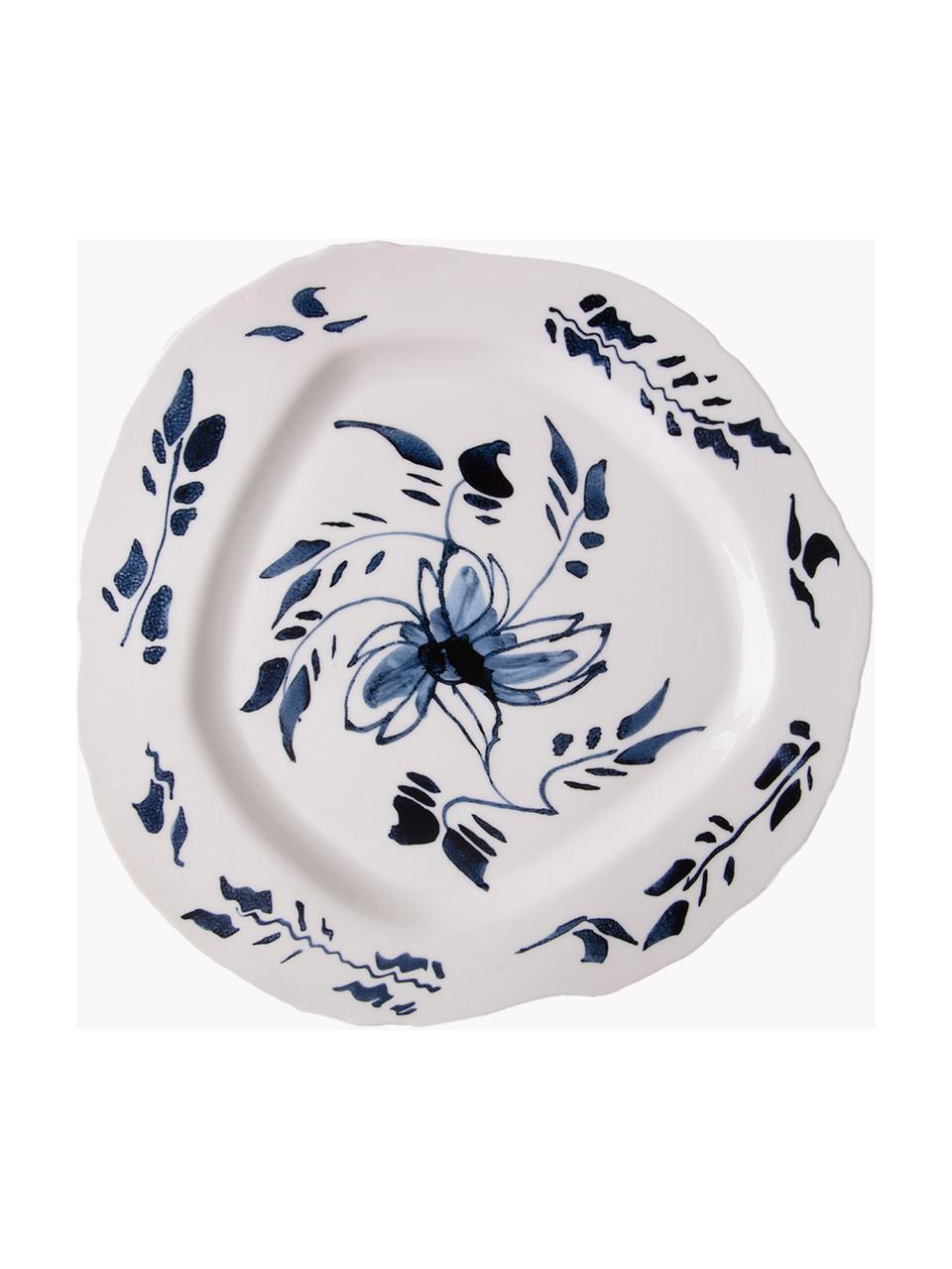 Assiette plate en porcelaine Classic On Acid, Porcelaine, Blanc, tons bleus, Ø 28 cm