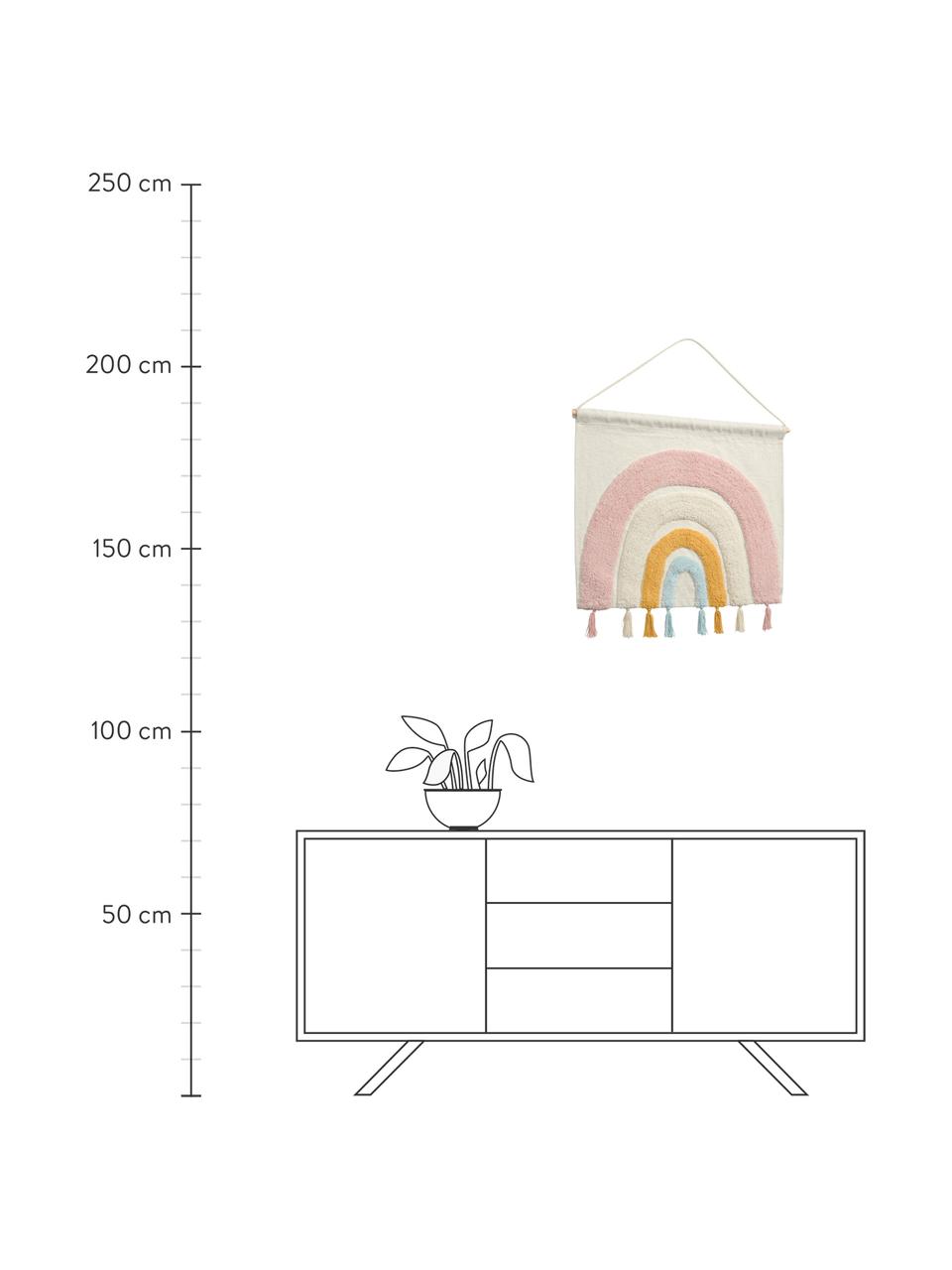 Décoration murale enfant Thaide, Blanc, rose, orange, bleu, larg. 60 x long. 52 cm