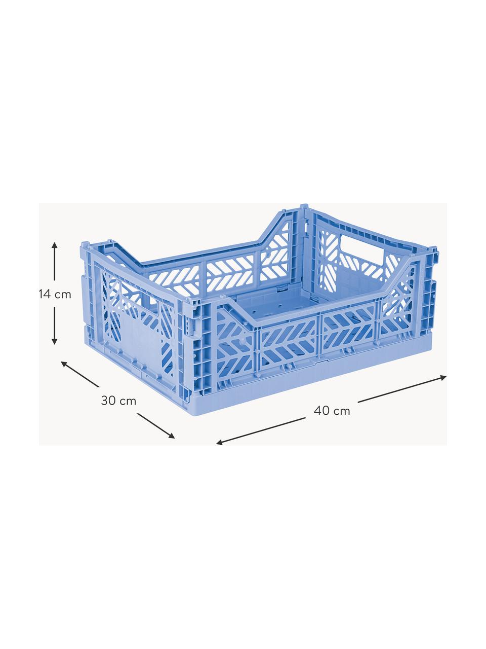 Caja plegable Midi, 40 cm, Plástico, Azul, An 40 x F 30 cm