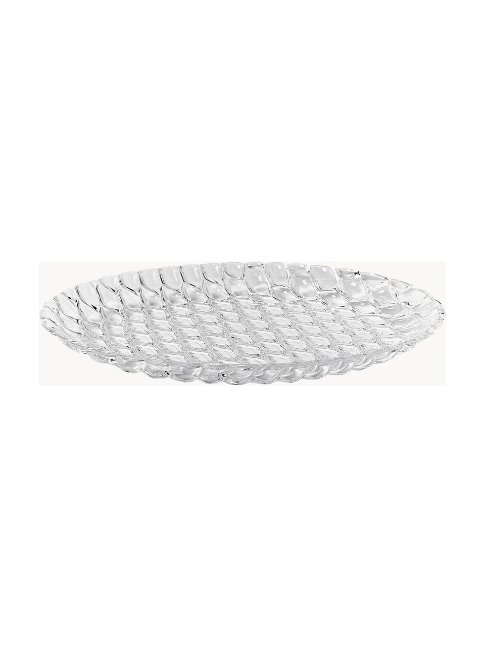 Mělké talíře se strukturálním vzorem Jellies, 4 ks, Umělá hmota, Transparentní, Ø 27 cm