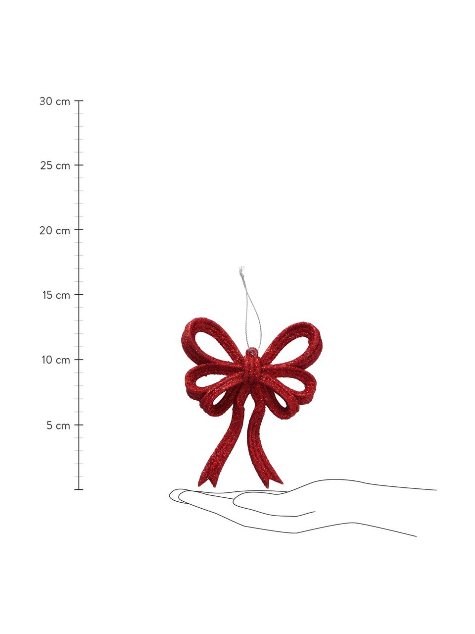 Adornos navideños Yva, 2 uds., Figura: plástico, Rojo, An 11 x Al 14 cm