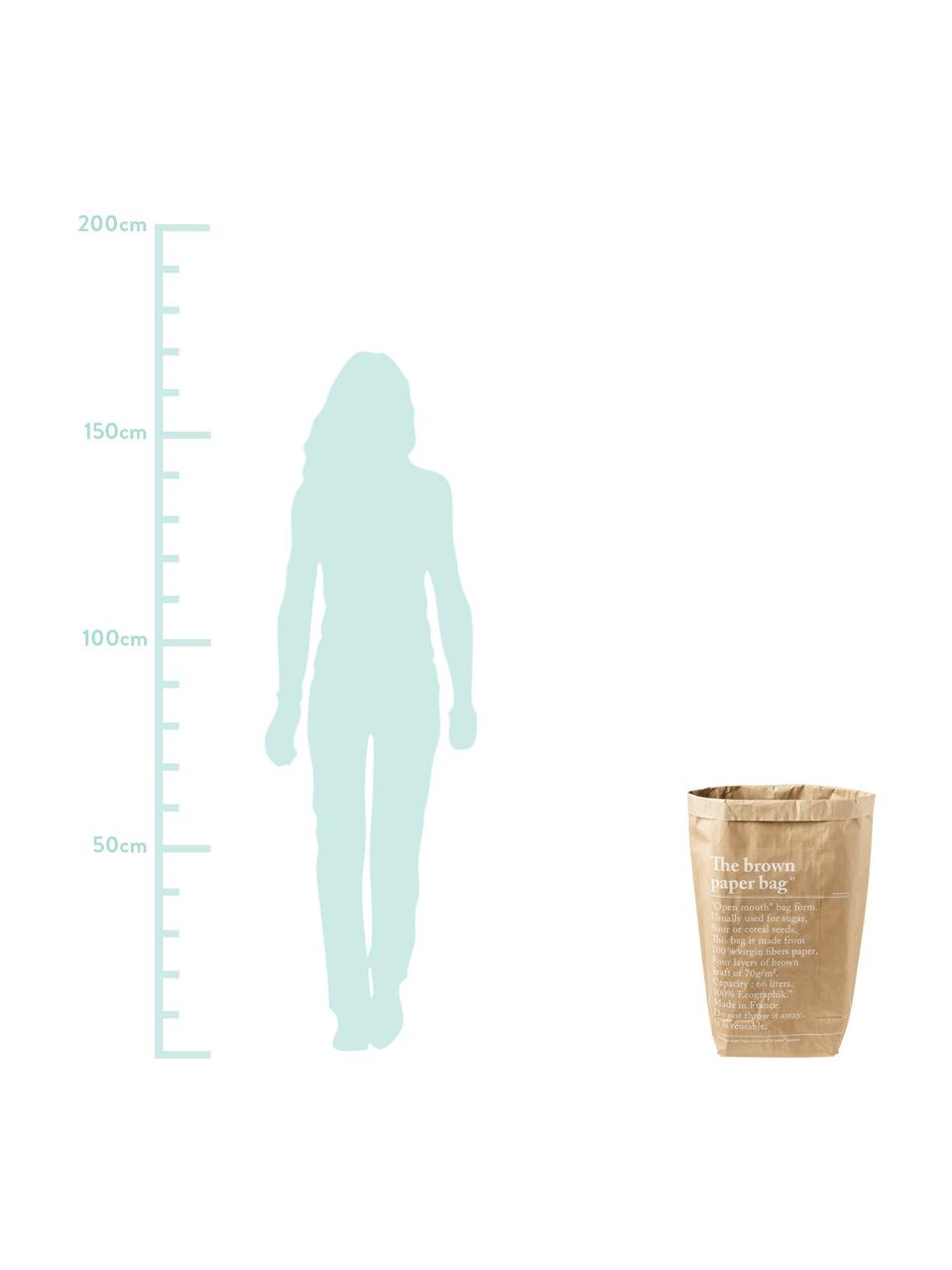 Bolsas de almacenaje Le sac en kraft brun, 2 uds., Papel de fibra virgen, Marrón, An 50 x Al 69 cm