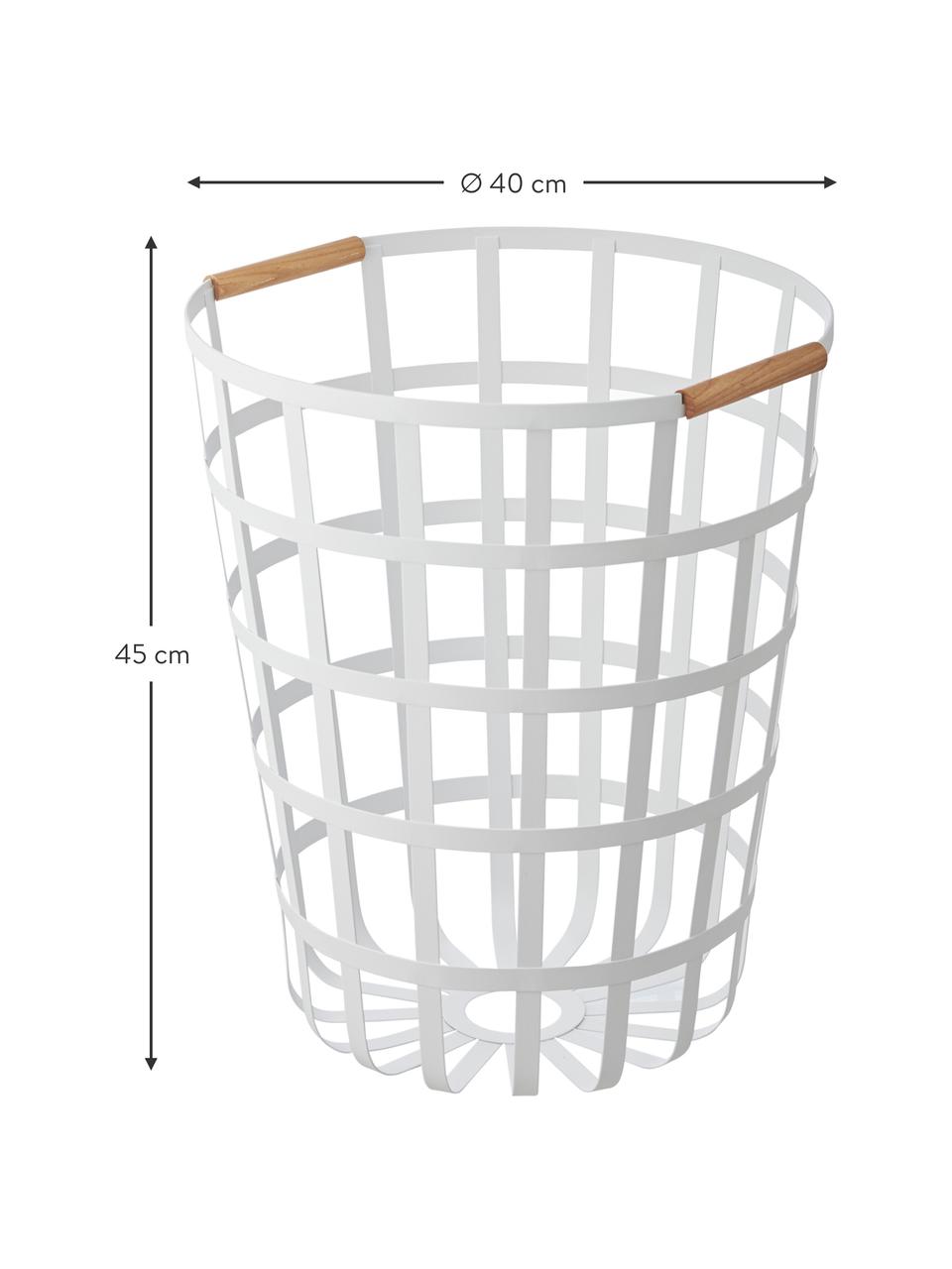 Cesta custodia Tosca, Maniglie: legno, Bianco, marrone, Larg. 40 x Alt. 45 cm