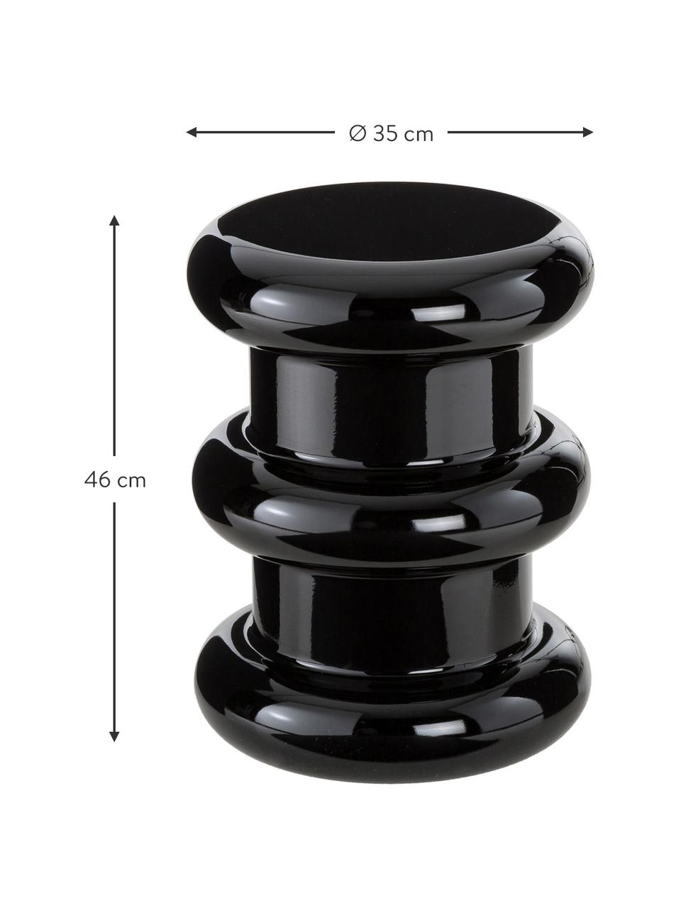 Tabouret/table d'appoint design Pilasto, Matériau thermoplastique entièrement pigmenté, Noir, Ø 35 x haut. 46 cm