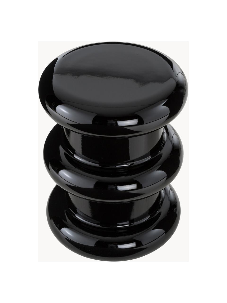Taburetka/ pomocný stolík Pilasto, Priebežne pigmentovaný termoplastický materiál, Čierna, Ø 35 x V 46 cm