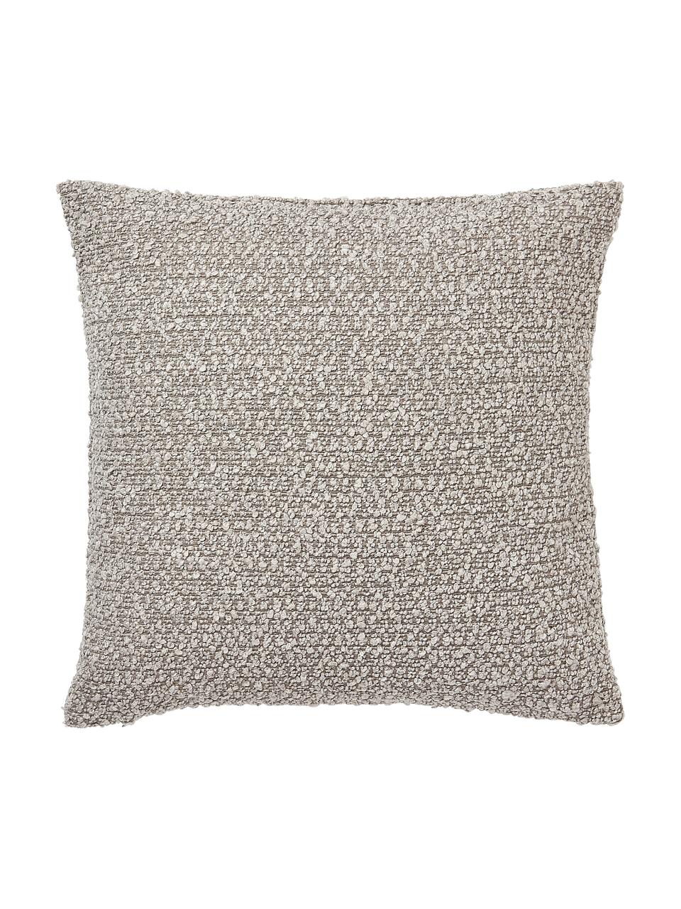 Fundas de cojín en tejido bouclé Bellamie, 2 uds., Bouclé (95% poliéster, 5% poliacrílico), Greige, An 45 x L 45 cm