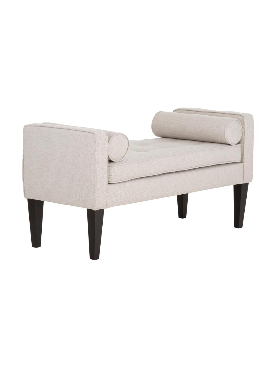 Banco Mia, con cojines, Tapizado: 67% polipropileno, 33% po, Patas: madera de abedul, pintada, Tejido beige, An 115 x Al 61 cm