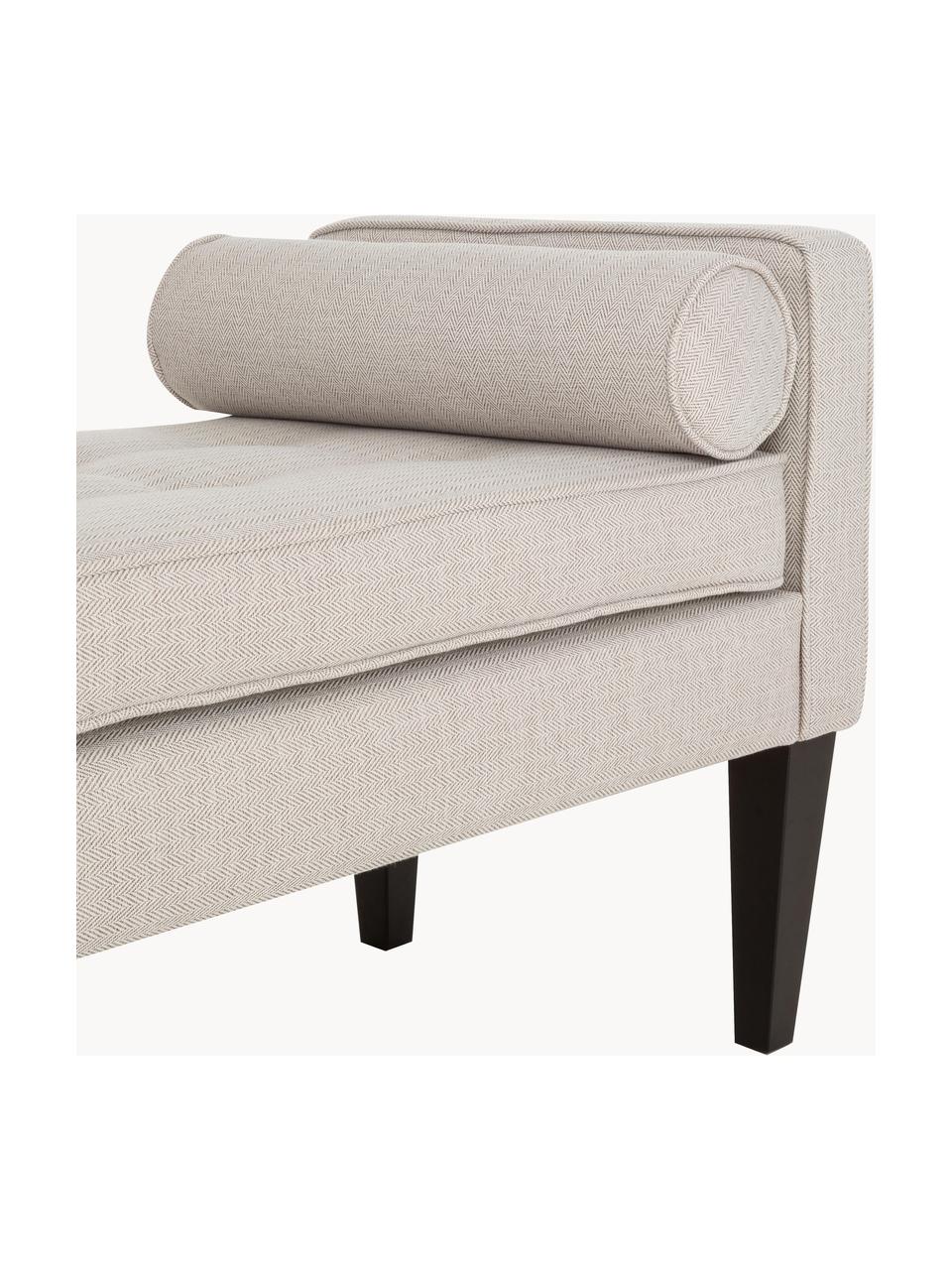 Banc bout de lit avec coussins Mia, Tissu beige, larg. 115 x haut. 61 cm