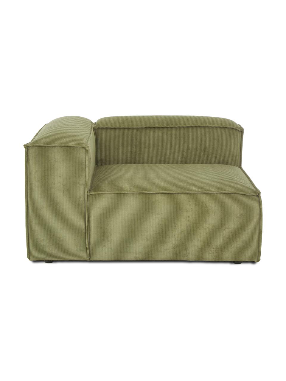 Manšestrový rohový modul Lennon, Zelená, Š 119 cm, H 119 cm, levé rohové provedení