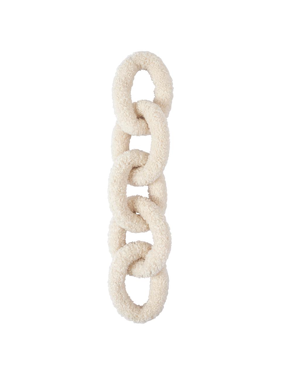 Cojín de borreguillo Chain, 100% poliéster (borreguillo), Blanco crema, An 60 x F 20 cm