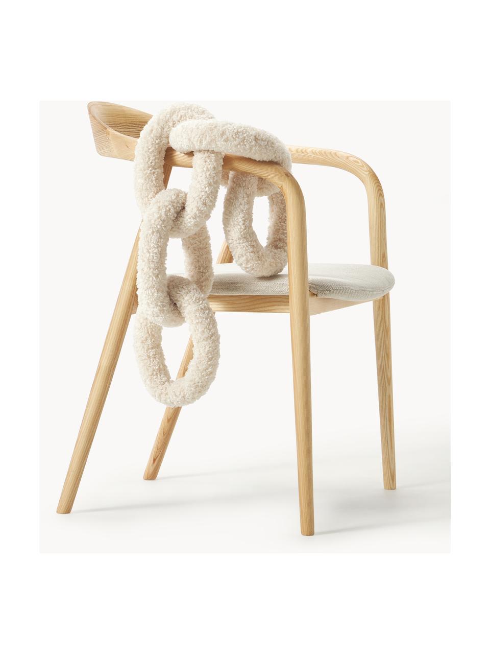 Plyšový polštář Chain, 100% polyester (plyšový kožíšek), Světle béžová, Š 60 cm, H 20 cm