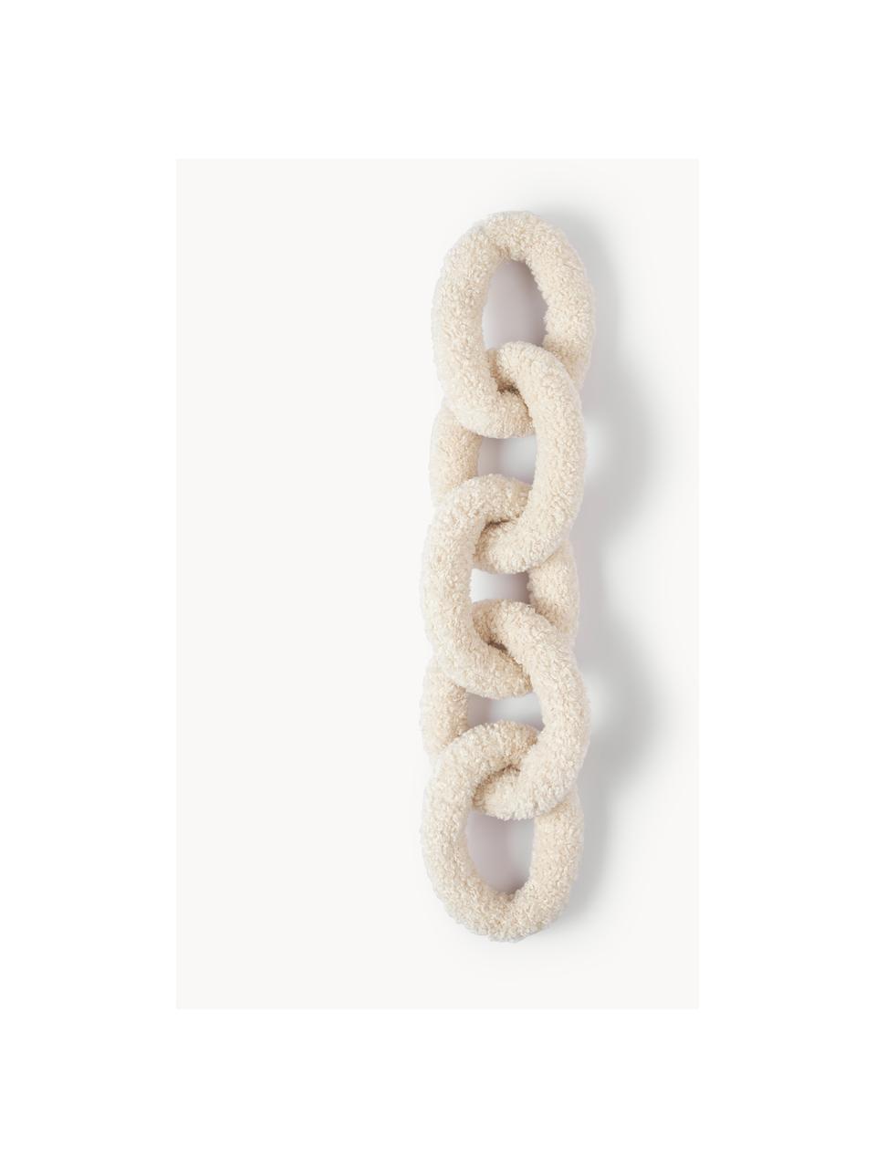 Cojín de borreguillo Chain Dotty, 100% poliéster (borreguillo), Beige claro, An 60 x F 20 cm