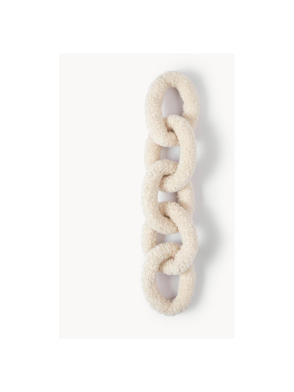 Coussin en tissu peluche Chain, 100 % polyester (tissu peluche), Beige clair, larg. 60 x prof. 20 cm