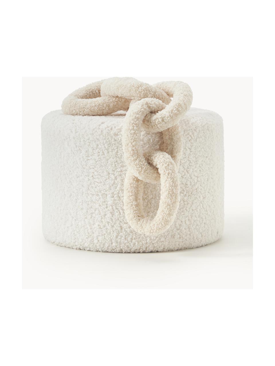 Teddy kussen Chain, 100% polyester  (teddyvacht), Lichtbeige, B 60 x D 20 cm