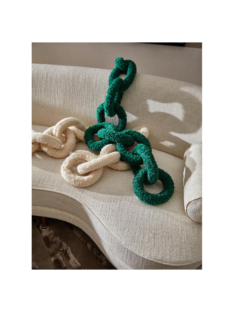 Cuscino in teddy Chain, 100% poliestere (teddy), Beige chiaro, Larg. 60 x Prof. 20 cm