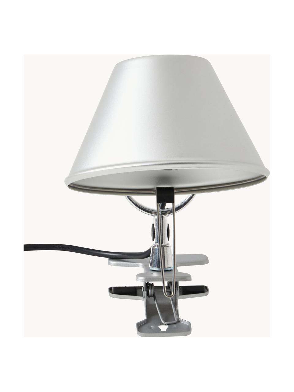 Bureaulamp Tolomeo Pinza met klem, Lampenkap: gecoat aluminium, Frame: gecoat aluminium, Zilverkleurig, Ø 18 x H 23 cm