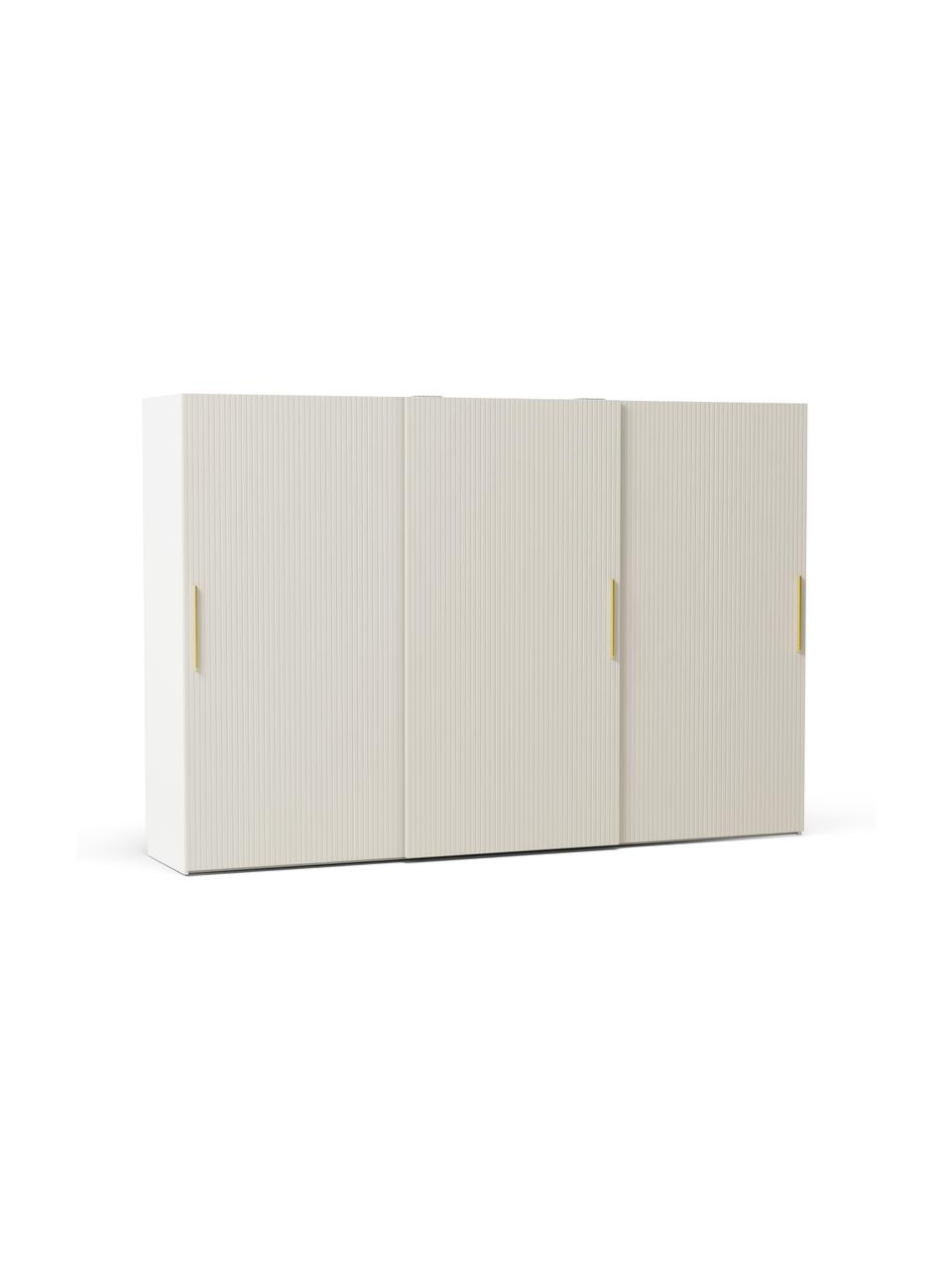 Modulaire schuifdeurkast Simone, 300 cm breed, diverse varianten, Hout, beige, Basis interieur, B 300 x H 200 cm