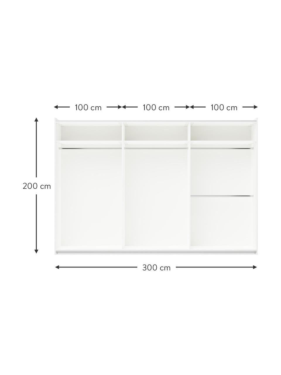 Armario modular Simone, 3 puertas correderas (300 cm), diferentes variantes, Estructura: aglomerado con certificad, Madera, beige, Interior Basic (An 300 x Al 200 cm)