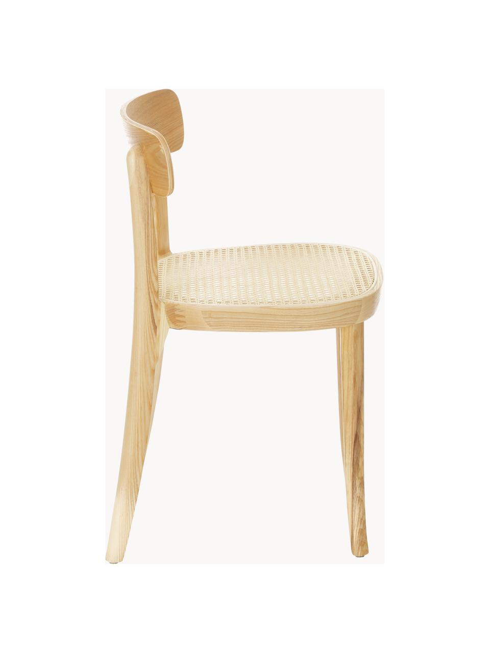 Holzstühle Richie mit Wiener Geflecht, 2 Stück, Sitzfläche: Rattan, Gestell: Eschenholz, massiv Dieses, Beige, Eschenholz, B 45 x H 75 cm