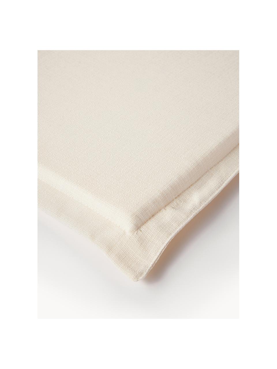 Cuscino panca monocromatico Ortun, Rivestimento: 100% polipropilene, Bianco latte, Larg. 48 x Lung. 120 cm