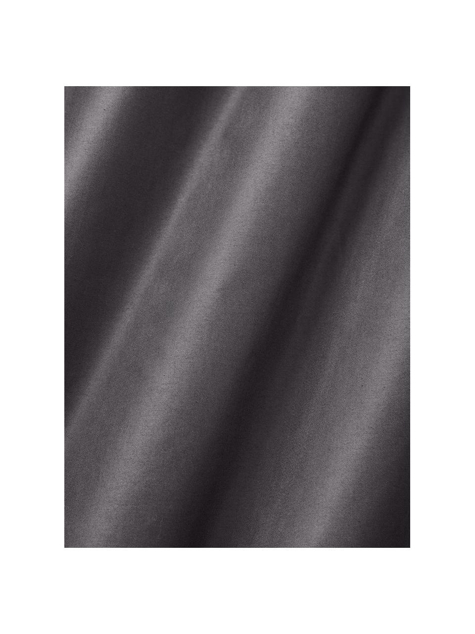 Spannbettlaken Premium, Baumwollsatin, Webart: Satin Fadendichte 400 TC,, Anthrazit, B 90 x L 200 cm, H 25 cm