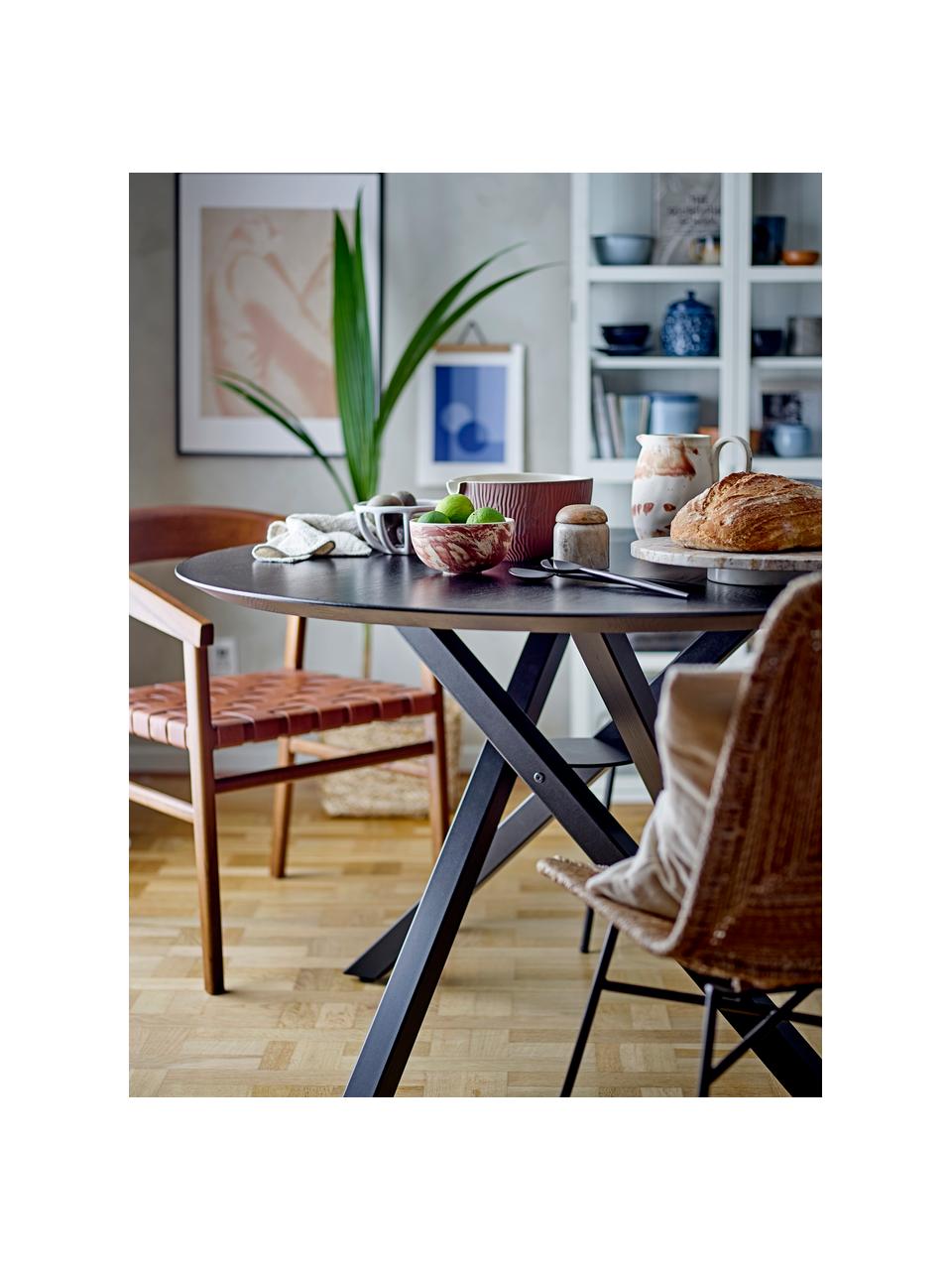 Marmeren draaibaar serveerplateau Nuni, Marmer, Beige, gemarmerd, Ø 36 x H 5 cm