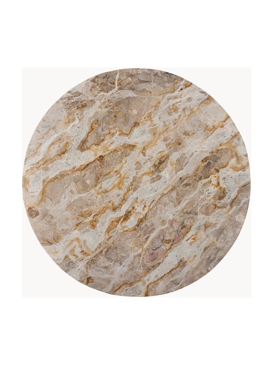 Dreh-Servierplatte Nuni aus Marmor, Marmor, Beige, marmoriert, Ø 36 x H 5 cm