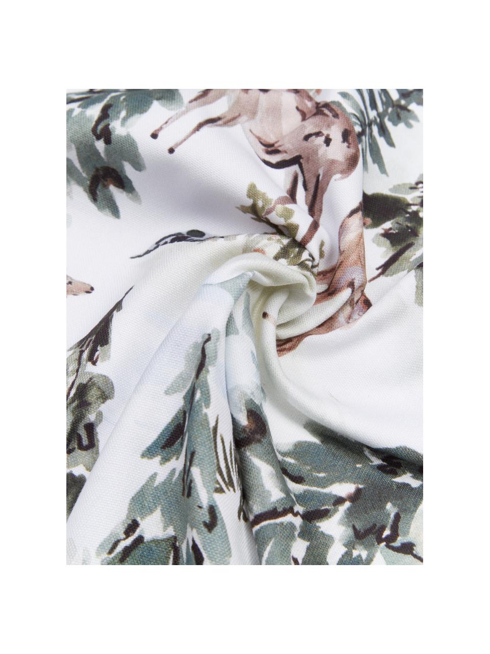 Design kussenhoes Forest van Candice Gray, 100% katoen, GOTS gecertificeerd, Meerkleurig, wit, B 45 x L 45 cm