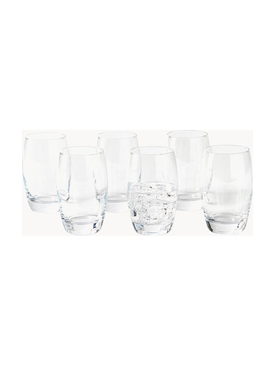 Vasos Salto, 6 uds., Vidrio, Transparente, Ø 8 x Al 12 cm, 350 ml