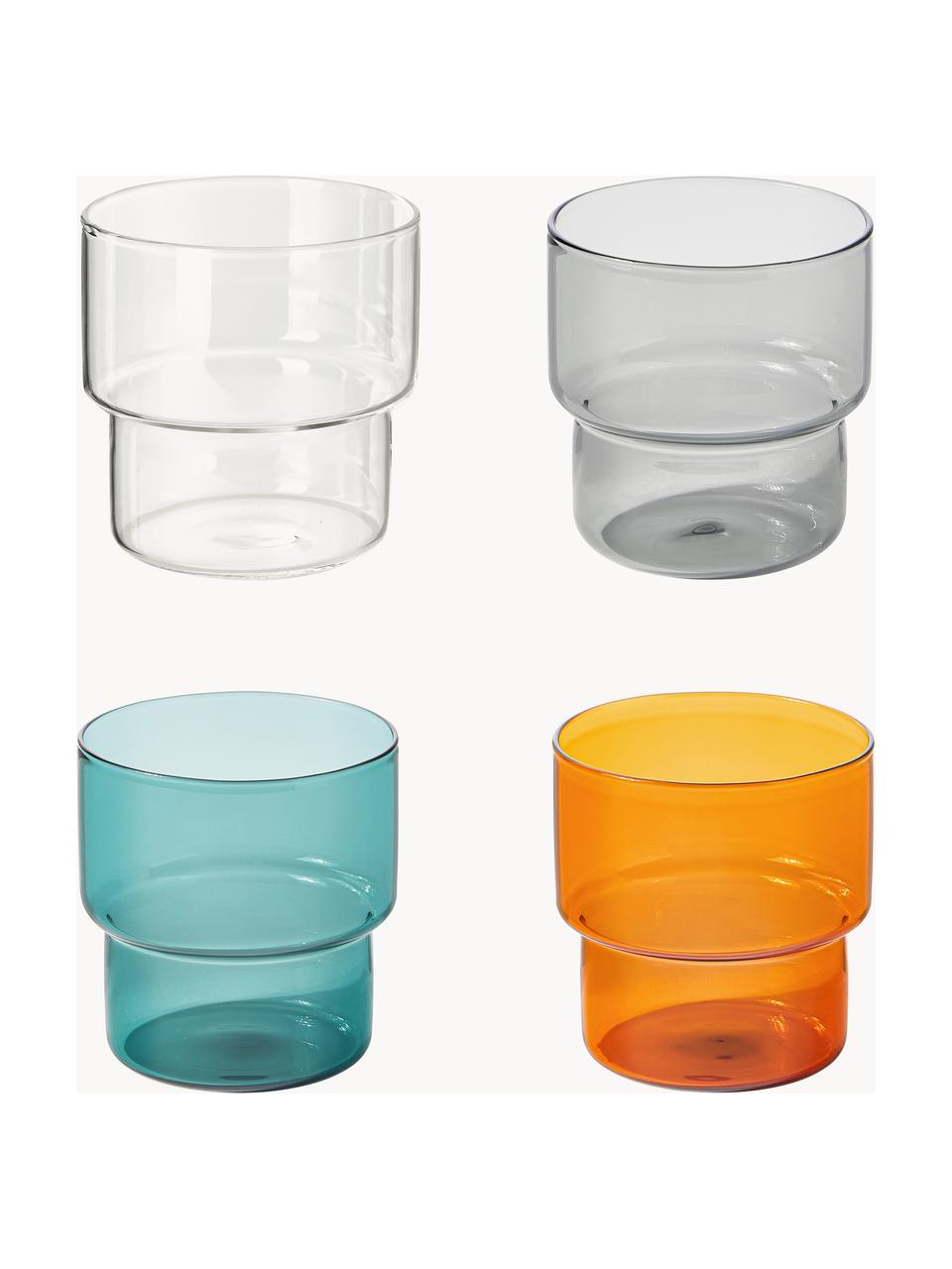 Mundgeblasene Wassergläser Gustave, 4er-Set, Borosilikatglas, mundgeblasen

Entdecke die Vielseitigkeit von Borosilikatglas für Dein Zuhause! Borosilikatglas ist ein hochwertiges, zuverlässiges und robustes Material. Es zeichnet sich durch seine aussergewöhnliche Hitzebeständigkeit aus und ist daher ideal für Deinen heissen Tee oder Kaffee. Im Vergleich zu herkömmlichem Glas ist Borosilikatglas widerstandsfähiger gegen Brüche und Risse und somit ein sicherer Begleiter in Deinem Zuhause., Transparent, Hellgrau, Petrol, Orange, Ø 8 x H 9 cm, 300 ml