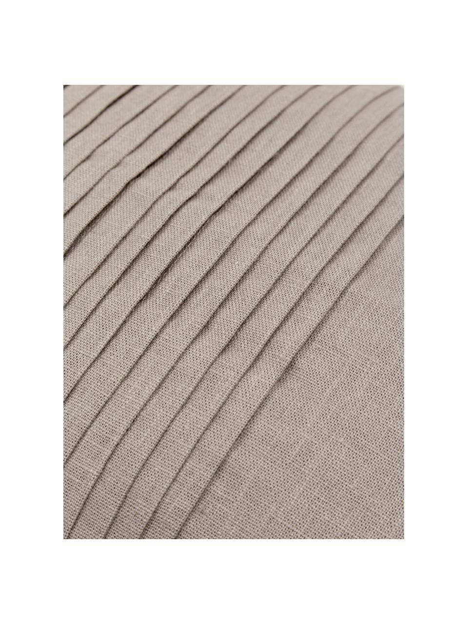 Linnen kussenhoes Dalia met structuurpatroon, 51% linnen, 49% katoen, Taupe, B 30 x L 50 cm