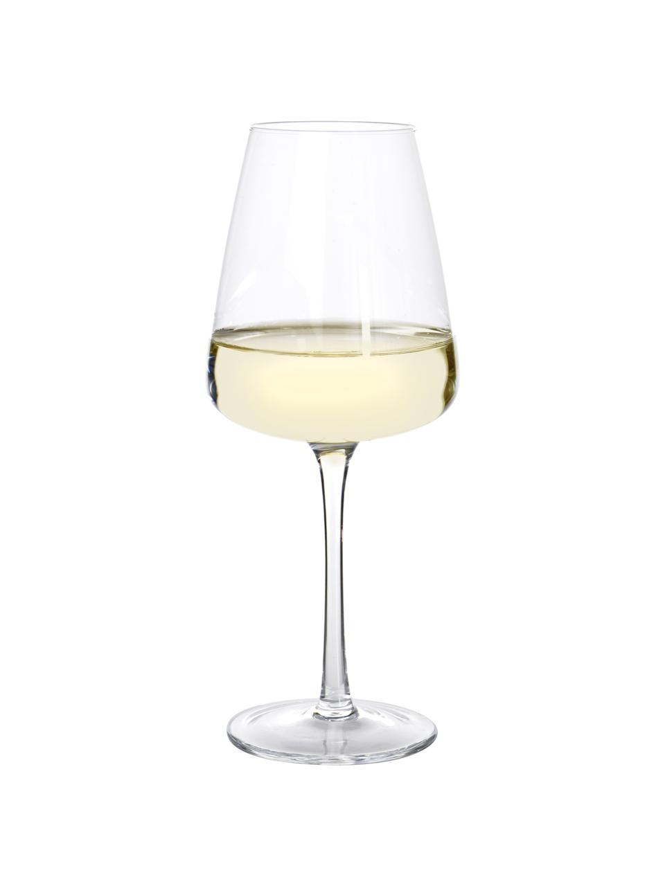 Bicchieri da vino bianco in vetro soffiato Ellery, 4 pezzi, Vetro, Trasparente, Ø 9 x Alt. 21 cm