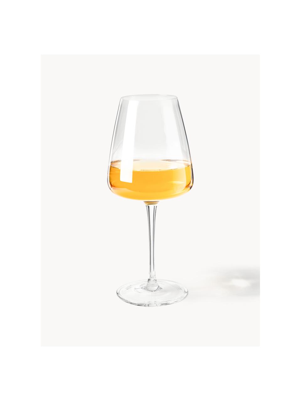 Bicchieri da vino bianco in vetro soffiato Ellery 4 pz, Vetro, Ocra, Ø 9 x Alt. 21 cm, 400 ml