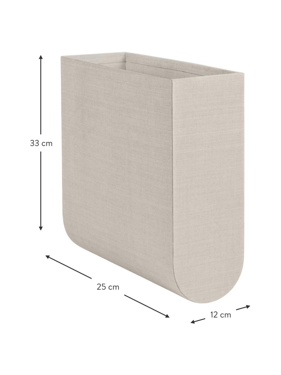 Handgefertigte Aufbewahrungsbox Curved, Bezug: 100 % Baumwolle, Korpus: Pappe, Hellbeige, B 12 x H 33 cm