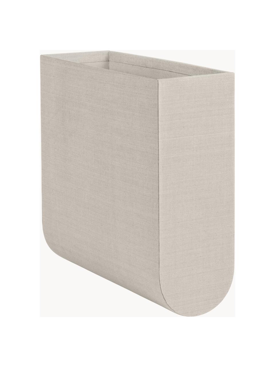 Handgefertigte Aufbewahrungsbox Curved, B 12 cm, Bezug: 100 % Baumwolle, Korpus: Pappe, Hellbeige, B 12 x H 33 cm