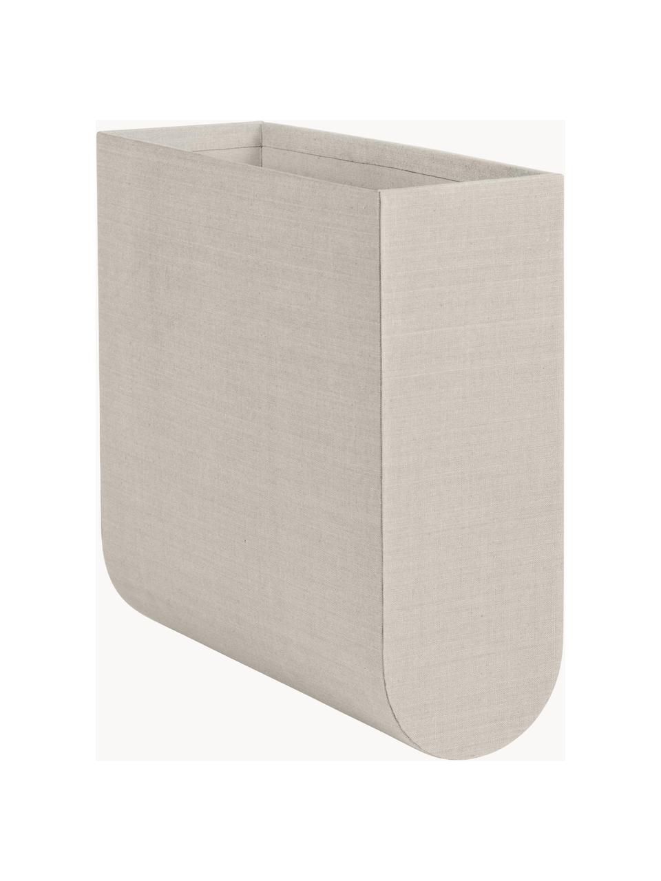 Handgefertigte Aufbewahrungsbox Curved, Bezug: 100 % Baumwolle, Korpus: Pappe, Hellbeige, B 12 x H 33 cm