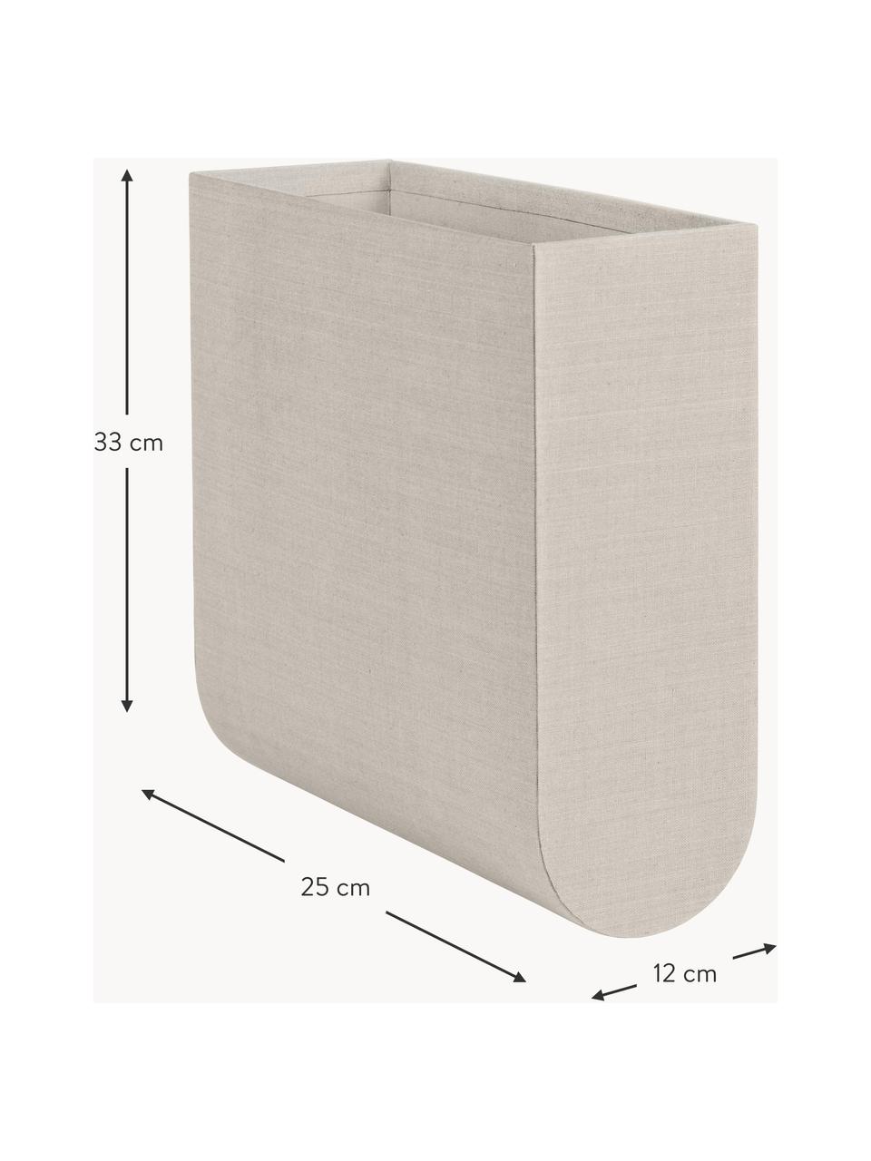 Handgefertigte Aufbewahrungsbox Curved, B 12 cm, Bezug: 100 % Baumwolle, Korpus: Pappe, Hellbeige, B 12 x H 33 cm