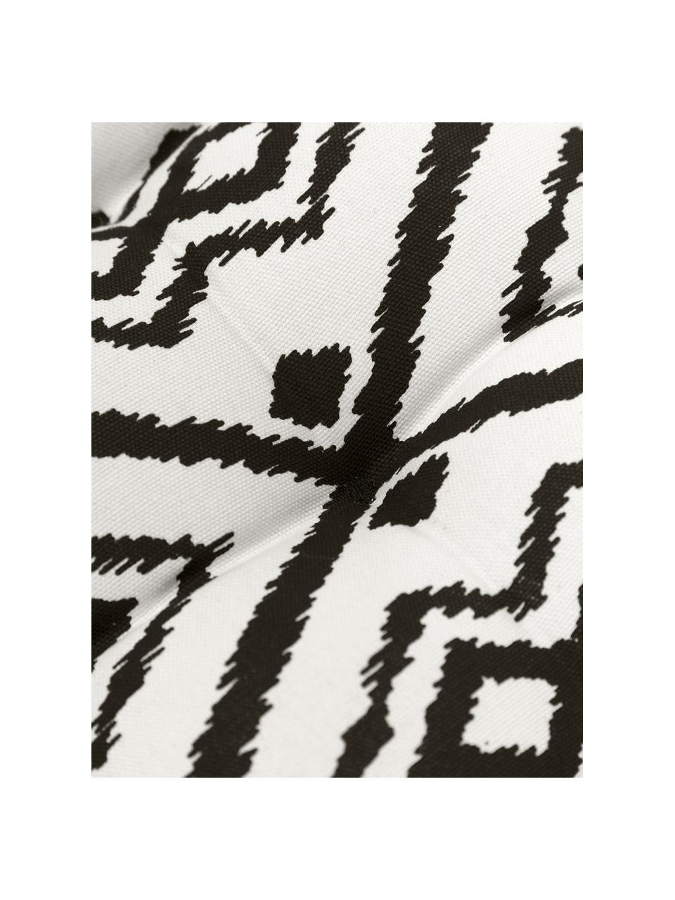 Bavlnená poduška na stoličku Delilah, Čierna, krémovobiela, Š 40 x D 40 cm