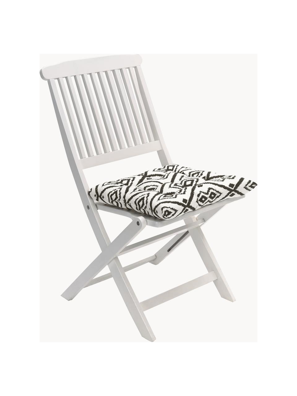 Cuscino sedia in cotone Delilah, Rivestimento: 100% cotone, Nero, Larg. 40 x Lung. 40 cm