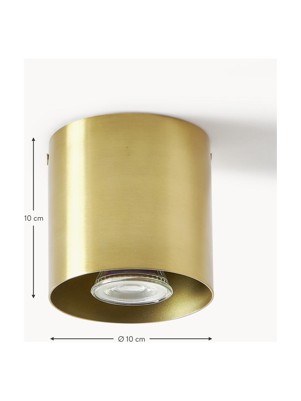 Faretto da soffitto Roda, Metallo verniciato a polvere, Dorato lucido, Ø 10 x Alt. 10 cm