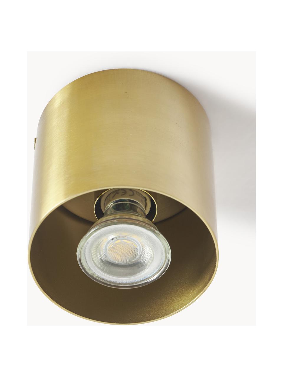 Stropná bodová lampa Roda, Kov s práškovým náterom, Odtiene lesklej zlatej, Ø 10 x V 10 cm