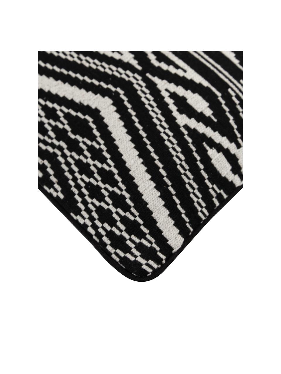 Bavlněný povlak na polštář Blaki, 100 % bavlna, Černá, krémově bílá, Š 45 cm, D 45 cm