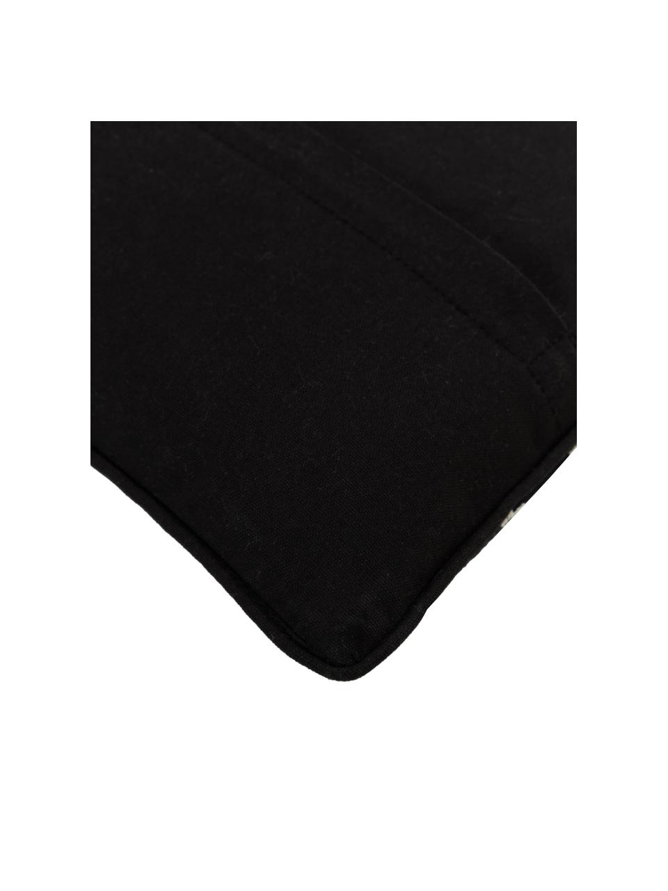 Bavlněný povlak na polštář Blaki, 100 % bavlna, Černá, krémově bílá, Š 45 cm, D 45 cm