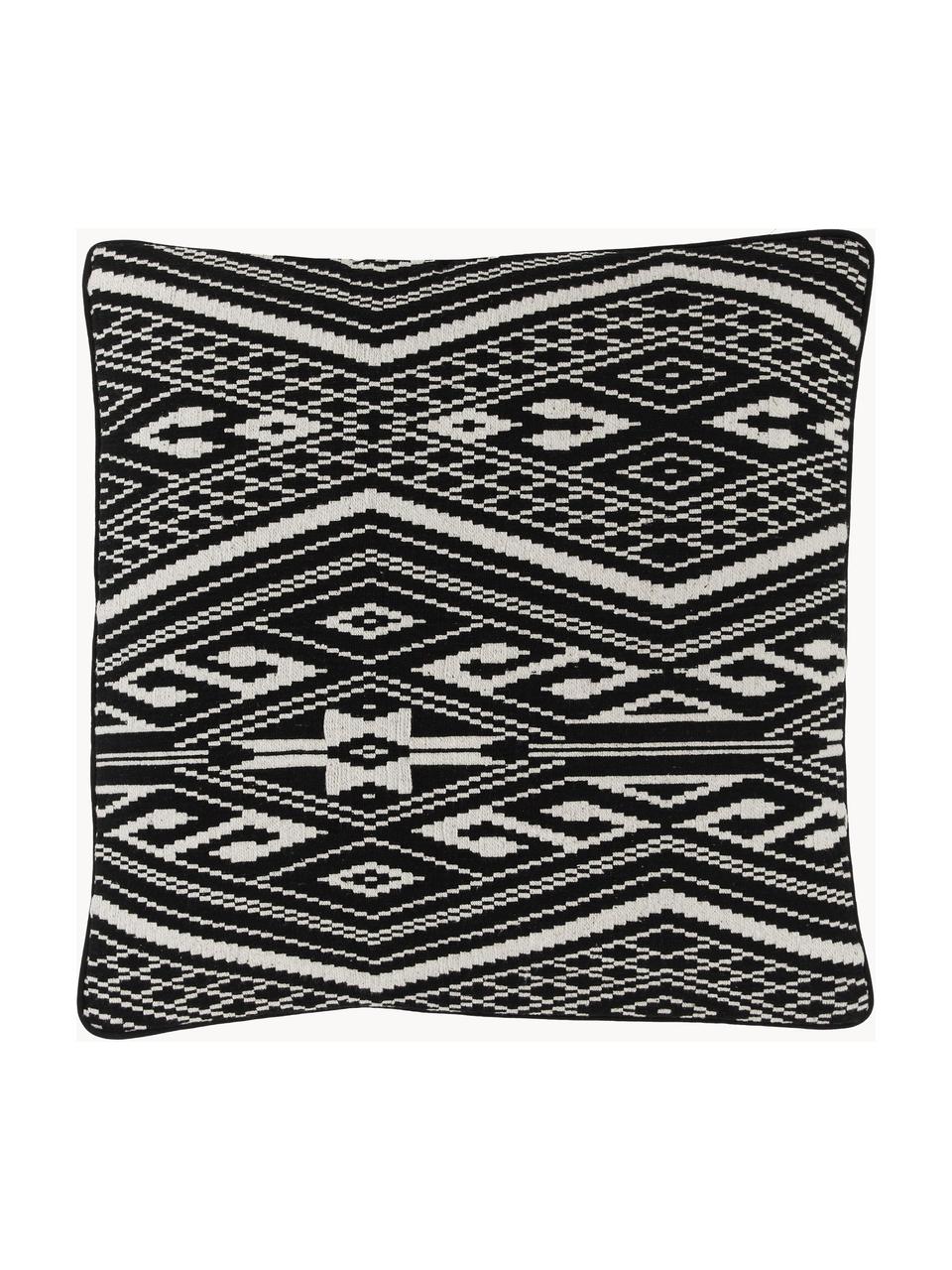 Housse de coussin 45x45 en coton noir Blaki, 100 % coton, Noir, larg. 45 x long. 45 cm