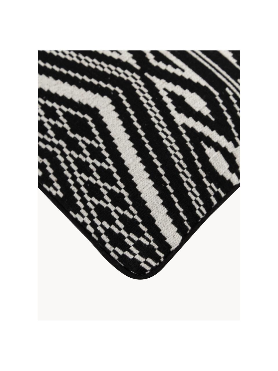 Bavlněný povlak na polštář Blaki, 100 % bavlna, Černá, krémově bílá, Š 45 cm, D 45 cm