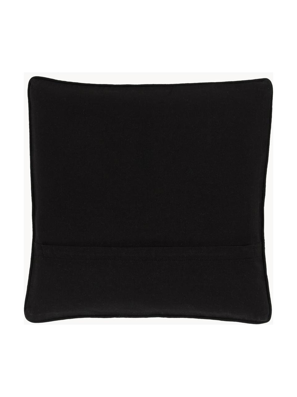 Housse de coussin 45x45 en coton noir Blaki, 100 % coton, Noir, larg. 45 x long. 45 cm