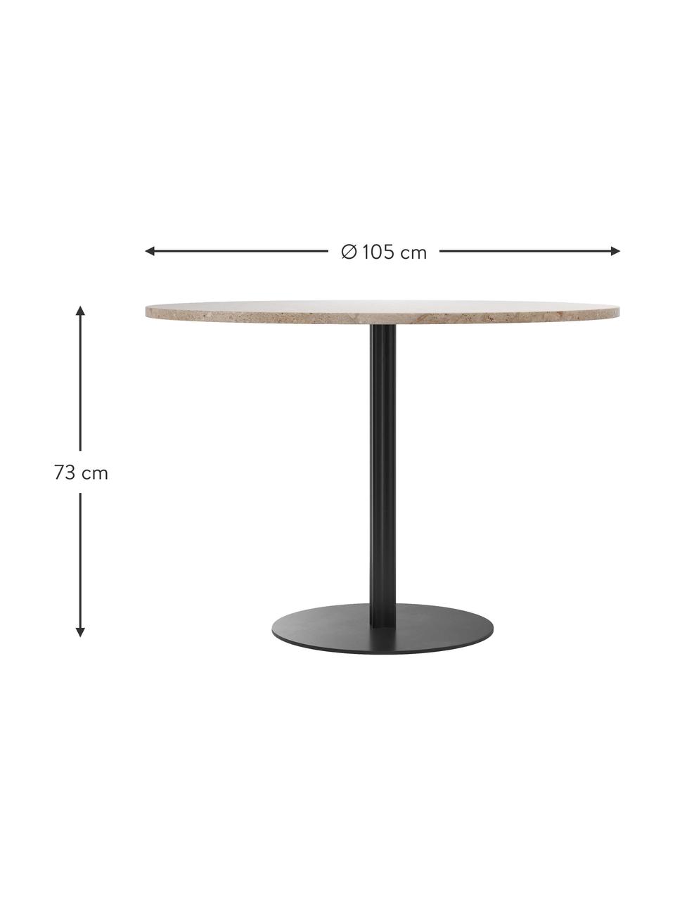 Okrúhly stôl z pieskovca Harbour, Ø 105 cm, Čierna, béžová, Ø 105 x V 73 cm
