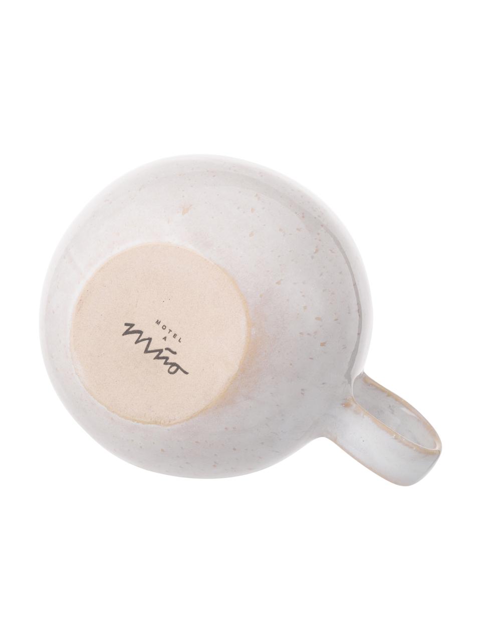 Ręcznie malowana filiżanka do herbaty Areia, 2 szt., Kamionka, Jasny niebieski, złamana biel, jasny beżowy, Ø 9 x W 10 cm