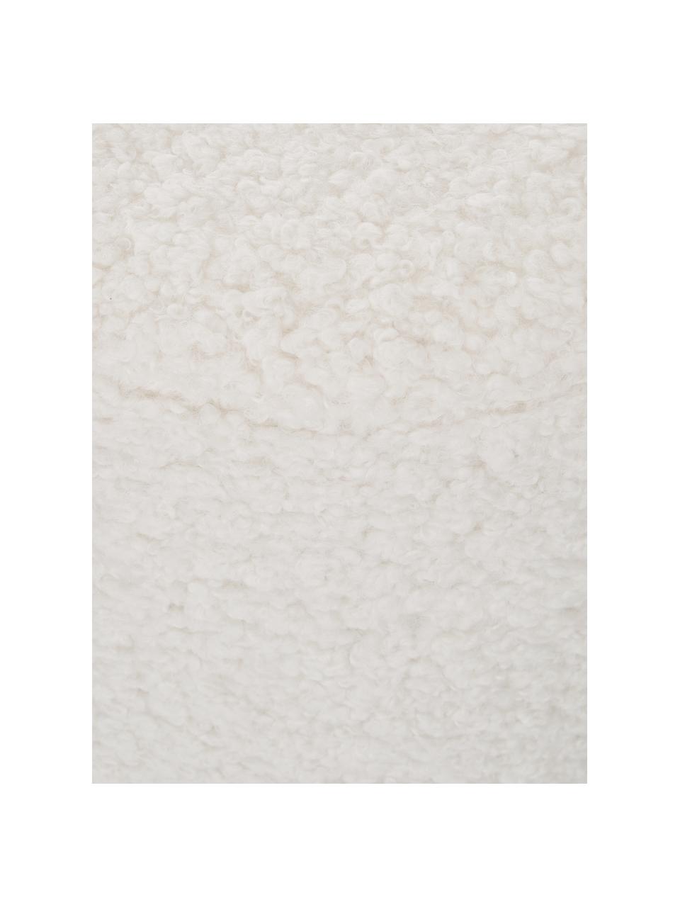 Pouf in tessuto teddy Daisy, Rivestimento: poliestere (teddy) 40.000, Struttura: compensato, Tessuto teddy bianco crema, Ø 38 x Alt. 45 cm